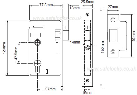 Union L2349 Euro Nightlatch Case